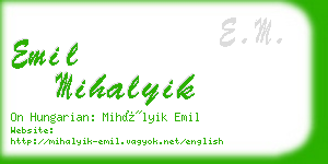 emil mihalyik business card